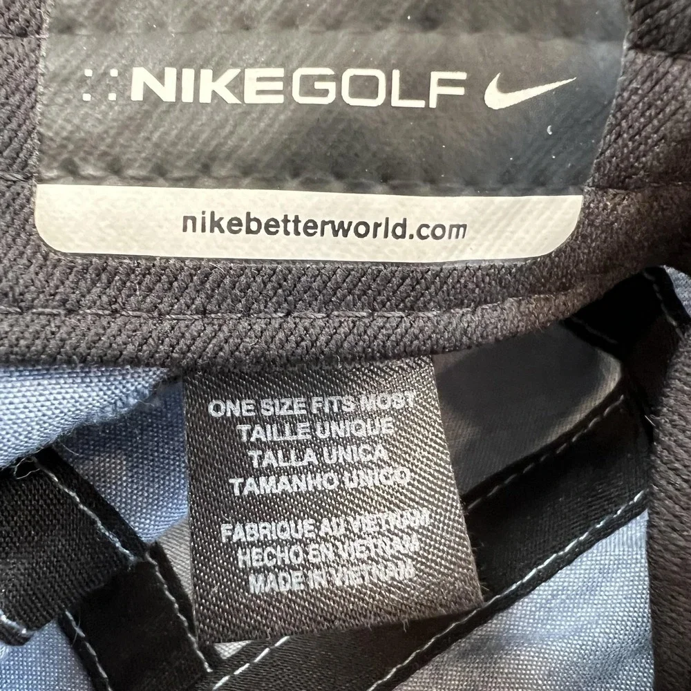 Nike Golf Hat Cap Strap Back Mens One Size Blue Patch Logo Chambray Embroidered